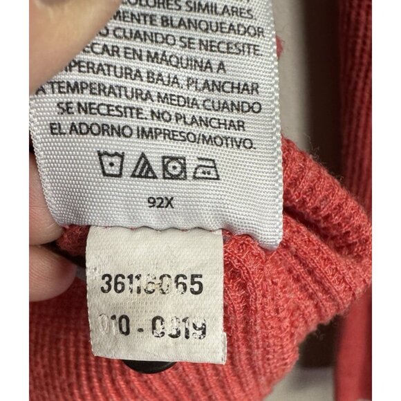 Women Small Thermal Henley Top Waffle Knit Y2K Retro 90s Vibes Fitted Minimalist - Picture 4 of 7